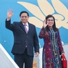 Thủ tướng Phạm Minh Chính và Phu nhân trong chuyến thăm nước ngoài đầu năm 2024. (Ảnh: VGP)