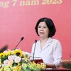 Bà Nguyễn Hương Giang, Chủ tịch UBND tỉnh khóa XIX, nhiệm kỳ 2021-2026 vừa bị miễn nhiệm chức danh (Ảnh: TTXVN)