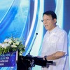 Thượng tướng Lương Tam Quang, Ủy viên Trung ương Đảng, Thứ trưởng Bộ Công an, Chủ tịch Hiệp hội An ninh mạng quốc gia (NCA) phát biểu tại Hội thảo