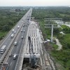 Một đoạn của đường Vành đai 3, đoạn tiếp giáp giữa TP.HCM với Đồng Nai đang được xây dựng theo hướng đi trên cao. 