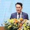 Ông Đặng Hồng Anh, Chủ tịch Hội Doanh nhân trẻ Việt Nam phát biểu tại Hội nghị Thủ tướng Chính phủ gặp mặt đại diện doanh nghiệp nhân Ngày Doanh nhân Việt Nam chiều ngày 9/10/2025