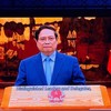 Thủ tướng Chính phủ Phạm Minh Chính gửi thông điệp tới hội nghị. (Ảnh: TTXVN).