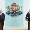 Tổng Bí thư Tô Lâm và Tổng thống Cộng hòa Bulgaria Rumen Radev chủ trì buổi gặp gỡ báo chí thông báo kết quả hội đàm. (Ảnh: Thống Nhất/TTXVN).