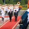 Ủy viên Bộ Chính trị, Chủ tịch nước Lương Cường chủ trì lễ đón Quốc vương Brunei Darussalam Haji Hassanal Bolkiah. Ảnh: Đức Thanh