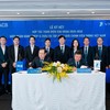 Lãnh đạo ACB và VNPT thực hiện nghi thức ký kết thỏa thuận hợp tác toàn diện giai đoạn 2026–2030.
