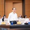 Bộ trưởng Bộ Tư pháp Hoàng Thanh Tùng phát biểu tại phiên họp