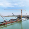 Cầu Hồng Hà thuộc dự án Vành đai 4 - Vùng thủ đô Hà Nội đang được CC1 và các nhà thầu thi công