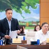 Thứ trưởng Bộ Công thương Nguyễn Việt Sơn trình bày tờ trình - Ảnh: QH.