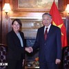 Tổng Bí thư, Chủ tịch nước Tô Lâm tiếp bà Sarah A. Soule, Hiệu trưởng Trường kinh doanh Stanford, thuộc Đại học Stanford. (Ảnh: Thống Nhất/TTXVN)