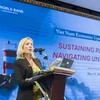 Bà Mariam J. Sherman, Giám đốc WB phụ trách Việt Nam, Campuchia và Lào, Việt Nam phát biểu tại sự kiện