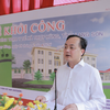 Ông Tô Huy Vũ. Chủ tịch HĐTV Agribank phát biểu tại buổi lễ khởi công xây dựng Trạm Y tế xã Thụy Hùng, tỉnh Lạng Sơn