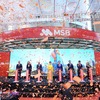 Ban Lãnh đạo MSB và khách mời thực hiện nghi thức khai trương Hội sở chính và Chi nhánh Sở Giao Dịch MSB