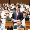 Đại biểu Nguyễn Hải Nam tham gia thảo luận ở hội trường sáng 21/4