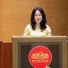 Bộ trưởng Bộ Văn hoá – Thể thao và Du lịch Lâm Thị Phương Thanh trình bày dự thảo Luật sửa đổi, bổ sung một số điều của Luật Xuất bản sáng 5/8.