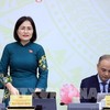 Bà Trần Thị Kim Nhung, Ủy viên hoạt động chuyên trách tại Ủy ban Pháp luật và Tư pháp của Quốc hội trả lời tại họp báo - Ảnh: TTXVN