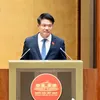 Viện trưởng Viện KSND tối cao Nguyễn Huy Tiến trình bày Tờ trình trước Quốc hội sáng 18/10.