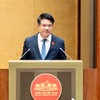 Viện trưởng Viện Kiểm sát nhân dân tối cao Nguyễn Huy Tiến trình bày trước Quốc hội sáng 18/10. Ảnh: quochoi.vn