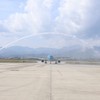 Cảng hàng không Điện Biên đón chuyến bay thẳng đầu tiên từ TP.HCM của Vietnam Airlines hôm 24/12/2025. 