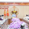 Phó chủ tịch Thường trực UBND tỉnh Lâm Đồng Lê Trọng Yên chủ trì cuộc họp nghe báo cáo tình hình triển khai và tiến độ thực hiện hai dự án Nhà máy nhiệt điện khí LNG Sơn Mỹ I, II. Ảnh: Kim Hiền