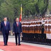 Sáng 15/4/2026, tại Đại lễ đường Nhân dân ở Thủ đô Bắc Kinh, Tổng Bí thư, Chủ tịch nước Trung Quốc Tập Cận Bình và Phu nhân chủ trì Lễ đón trọng thể Tổng Bí thư, Chủ tịch nước Tô Lâm và Phu nhân thăm cấp Nhà nước đến Trung Quốc theo nghi thức cao nhất dành cho nguyên thủ quốc gia. Ảnh: Thống Nhất (TTXVN)
