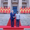 Tổng thống Sri Lanka Anura Kumara Dissanayake chủ trì lễ đón Tổng Bí thư, Chủ tịch nước Tô Lâm. (Ảnh: Thống Nhất/TTXVN)