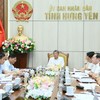 Phó Bí thư Tỉnh ủy, Chủ tịch UBND tỉnh Hưng Yên Nguyễn Mạnh Quyền chủ trì cuộc họp. Ảnh: Tất Đạt