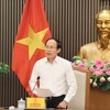 Phó Thủ tướng Chính phủ Lê Tiến Châu chủ trì cuộc họp về tình hình tổng rà soát hệ thống văn bản quy phạm pháp luật (VBQPPL) - Ảnh: VGP.