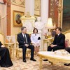 Tổng Bí thư, Chủ tịch nước Tô Lâm và Phu nhân Ngô Phương Ly hội kiến Nhà Vua Thái Lan Maha Vajiralongkorn và Hoàng hậu. (Ảnh: TTXVN phát)
