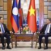 Nhân chuyến tham dự Hội nghị Cấp cao ASEAN lần thứ 48 tại Cebu, Philippines, tháng 5/2026, Thủ tướng Chính phủ Lê Minh Hưng gặp Thủ tướng Lào Sonexay Siphandone. Ảnh: TTXVN.
