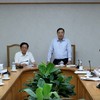 Hai Phó Thủ tướng làm việc về chủ trương xây dựng chính sách đặc thù trong công tác bồi thường, hỗ trợ tái định cư trên địa bàn đặc khu Phú Quốc để thực hiện các dự án phục vụ Hội nghị Cấp cao APEC 2027 - Ảnh: VGP