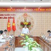 Phó chủ tịch UBND tỉnh Lâm Đồng Nguyễn Hồng Hải chủ trì cuộc họp nghe báo cáo đề xuất triển khai một số dự án nhà ở vào chiều 11/6. Ảnh: Hữu Tri