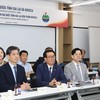 Đại diện các doanh nghiệp thuộc Hiệp hội Kinh tế - Văn hóa Hàn Việt tại buổi làm việc với tỉnh Gia Lai. Ảnh: Trang Lê.