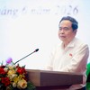 Chủ tịch Quốc hội Trần Thanh Mẫn phát biểu bế mạc Hội nghị. 