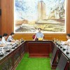 Bí thư Tỉnh ủy Quảng Trị Nguyễn Văn Phương phát biểu kết luận tại buổi làm việc. Ảnh: Quốc Việt