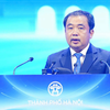 Bí thư Thành ủy Hà Nội Trần Đức Thắng phát biểu tại Hội nghị công bố Quy hoạch tổng thể Thủ đô Hà Nội tầm nhìn 100 năm và xúc tiến đầu tư năm 2026, diễn ra sáng 29/6. Ảnh: Duy Phạm.
