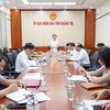 Phó Chủ tịch UBND tỉnh Quảng Trị Hoàng Xuân Tân chủ trì buổi làm việc. Ảnh: Hồng Mến