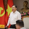 Phó Thủ tướng Thường trực Phạm Gia Túc nhấn mạnh yêu cầu khẩn trương tháo gỡ khó khăn, sớm đưa các dự án điện gió đã hoàn thành vào hoạt động sản xuất, kinh doanh, tránh lãng phí nguồn lực. Ảnh: VGP