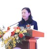  Chủ nhiệm Ủy ban Dân nguyện và giám sát Lê Thị Nga trình bày đề dẫn. Ảnh: Đức Thanh.