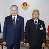 Tổng Bí thư, Chủ tịch nước Tô Lâm hội kiến Chủ tịch Quốc hội kiêm Chủ tịch Hạ viện Thái Lan Sophon Zaram ngày 28/5 tại Thái Lan. Ảnh: TTXVN.