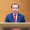 Bộ trưởng Khoa học và Công nghệ Vũ Hải Quân trình bày tờ trình. 