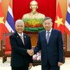 Tổng Bí thư, Chủ tịch nước Tô Lâm tiếp Chủ tịch Quốc hội kiêm Chủ tịch Hạ viện Thái Lan Sophon Zaram. (Ảnh: Thống Nhất/TTXVN)