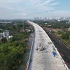 Thi công đường Vành đai 3, TP.HCM đoạn đi trên cao qua khu vực Thủ Đức - Ảnh: Lê Toàn