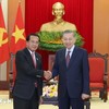 Tổng Bí thư, Chủ tịch nước Tô Lâm tiếp đồng chí Vanhxay Phongsavanh, Ủy viên Bộ Chính trị, Bí thư Trung ương Đảng, Chủ nhiệm Ban Kiểm tra Trung ương, Tổng Thanh tra Nhà nước, Trưởng Ban Phòng chống tham nhũng Trung ương Lào. (Ảnh: Thống Nhất/TTXVN)