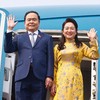 Chủ tịch Quốc hội và Phu nhân. Ảnh: TTXVN.