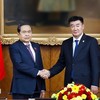 Chủ tịch Quốc hội Trần Thanh Mẫn hội đàm với Chủ tịch Quốc hội Mông Cổ Sandag Byambatsogt. (Ảnh: Doãn Tấn/TTXVN)