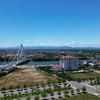 Cầu dây văng sông Hiếu đã hoàn thành phần cầu.