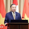 Tổng Bí thư, Chủ tịch nước Tô Lâm phát biểu chính sách "Quan hệ đối tác chiến lược Việt Nam – Canada trong bối cảnh thế giới đầy biến động”. (Ảnh: Thống Nhất/TTXVN)