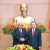 Tổng Bí thư, Chủ tịch nước Tô Lâm và Tổng thống Cộng hòa Panama José Raúl Mulino chụp ảnh chung. Ảnh: Đức Thanh.