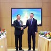 Thủ tướng Lê Minh Hưng tiếp Phó Chủ tịch Ủy ban Trung ương Mặt trận Lào xây dựng đất nước Laopaoxong Navongxay. Ảnh: Dương Giang