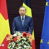 Tổng Bí thư, Chủ tịch nước Tô Lâm phát biểu chính sách tại Viện Quan hệ quốc tế Hoàng gia Egmont. (Ảnh: Thống Nhất/TTXVN)